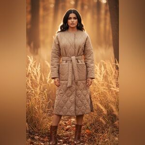 H&M Beige Quilted Coat